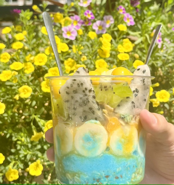 Tropical sorbet and fruit